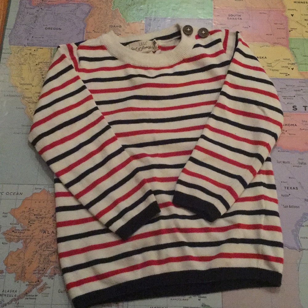 H & M striped sweater, 2-4 years, red white blue